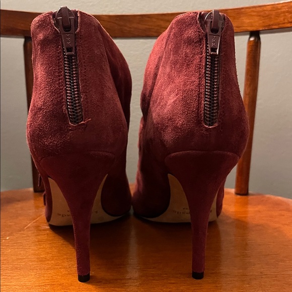 Kate Spade Vero Cuoio burgundy suede ankle-strap High Heel Pumps Size 7 - Picture 6 of 10